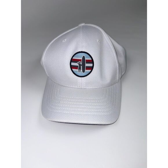 johnnie-O White Performance Hat Surfer Logo Adjustable Cap - Picture 1 of 4